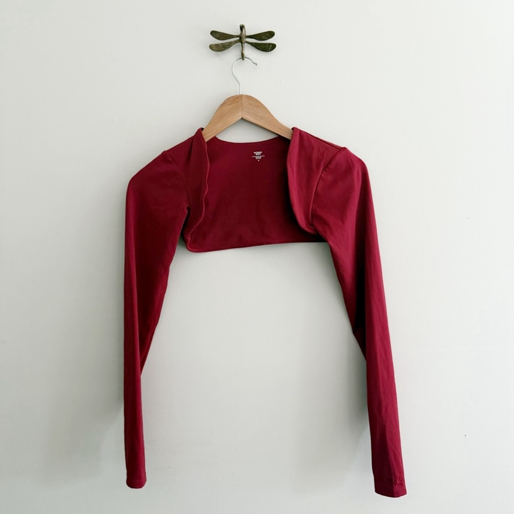 Women's Burgundy Shrug Bolero Top